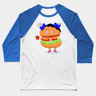 hamburger illustration Baseball T-Shirt